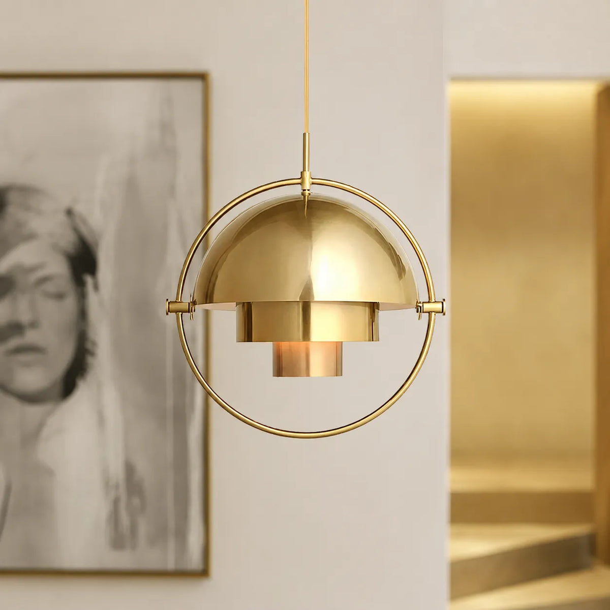 Brenna Modern Metal Saturn Orb Pendant Light