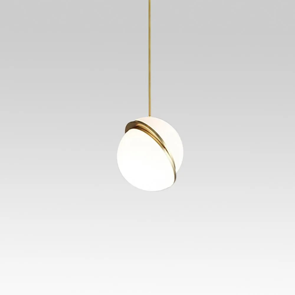 Orbit Modern Brass & Acrylic Globe Pendant Light