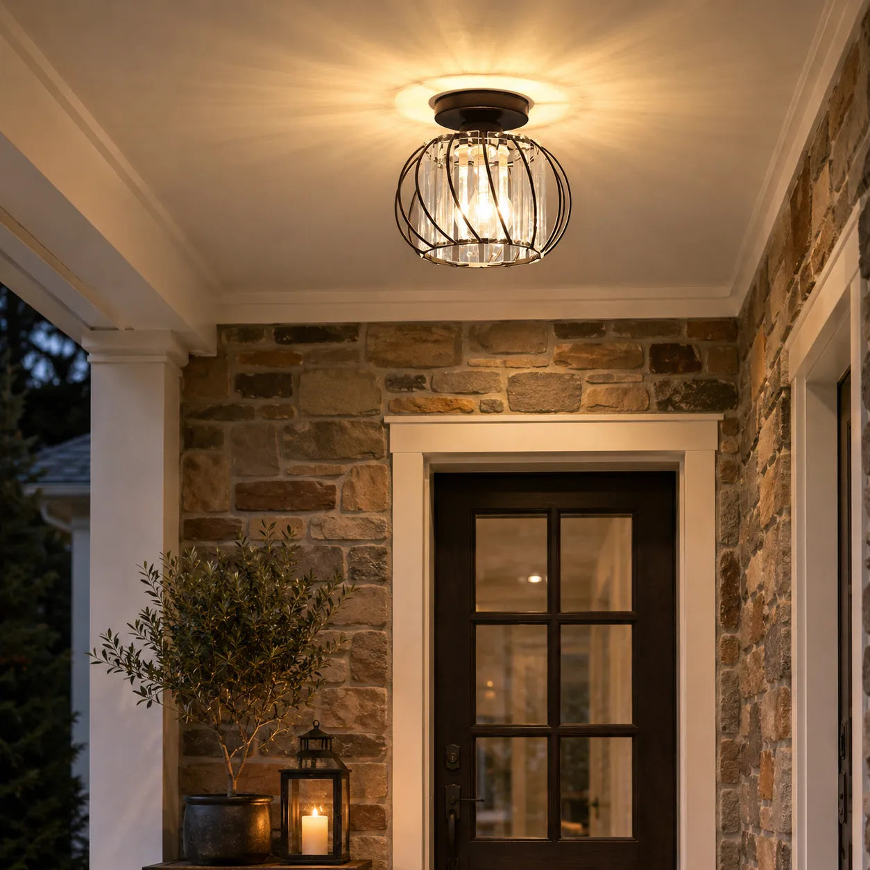 Orla Nordic Glass Flush Mount Ceiling Light