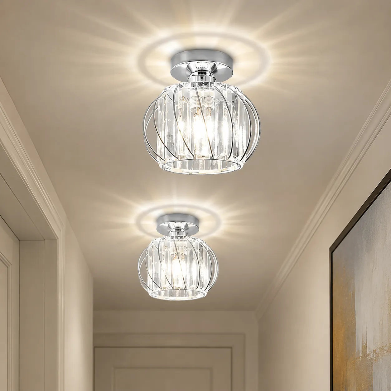 Orla Nordic Glass Flush Mount Ceiling Light