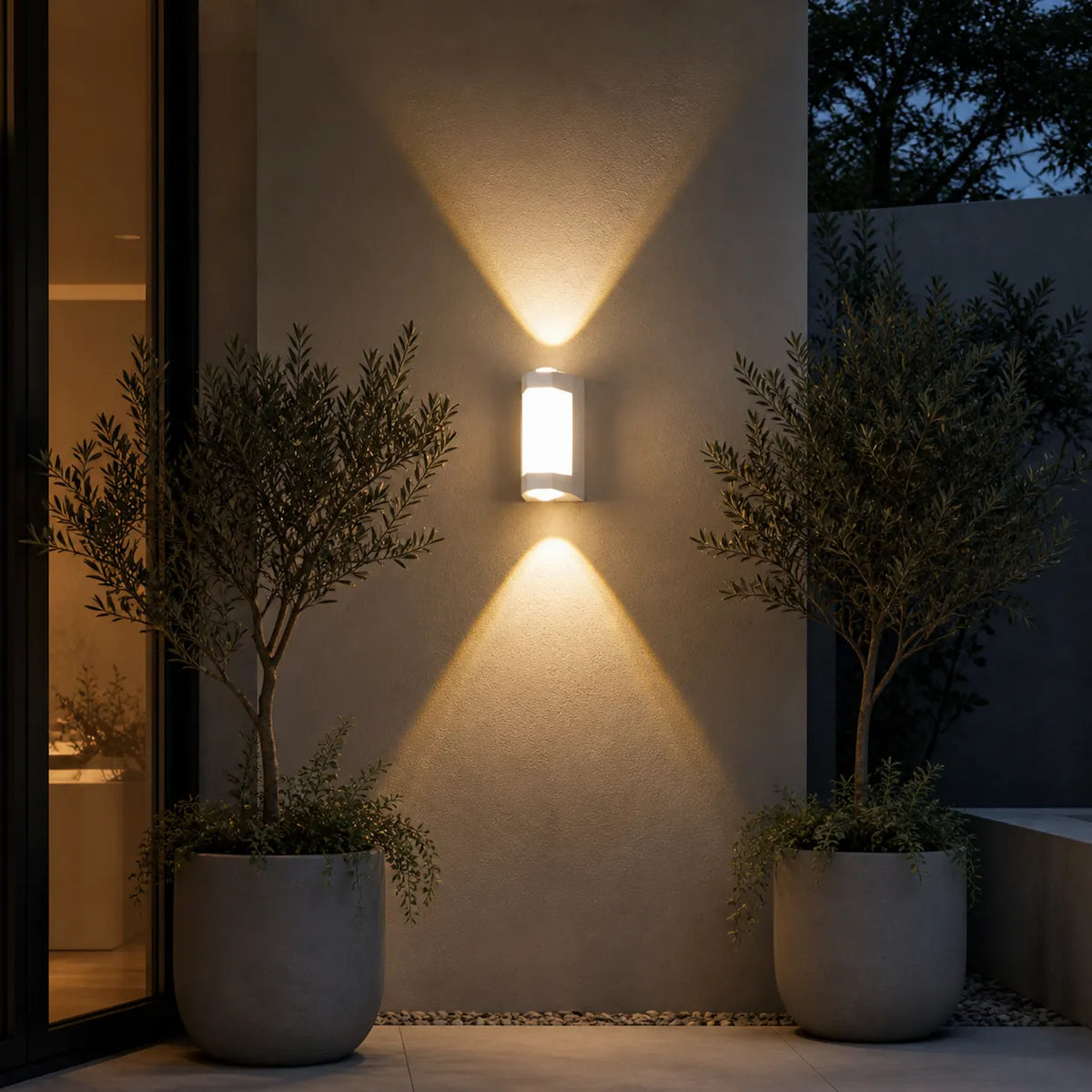 Oona Minimalist Frosted Acrylic Up & Down LED Outdoor Wall Light