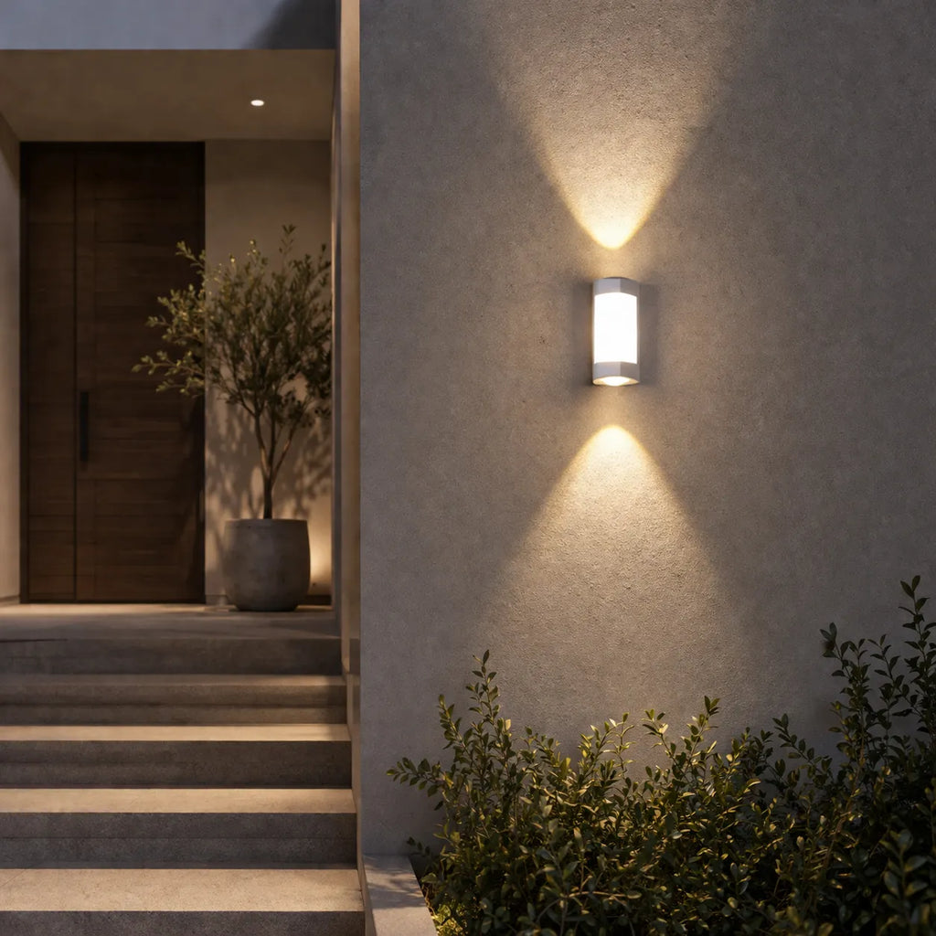 Oona Minimalist Frosted Acrylic Up & Down LED Outdoor Wall Light