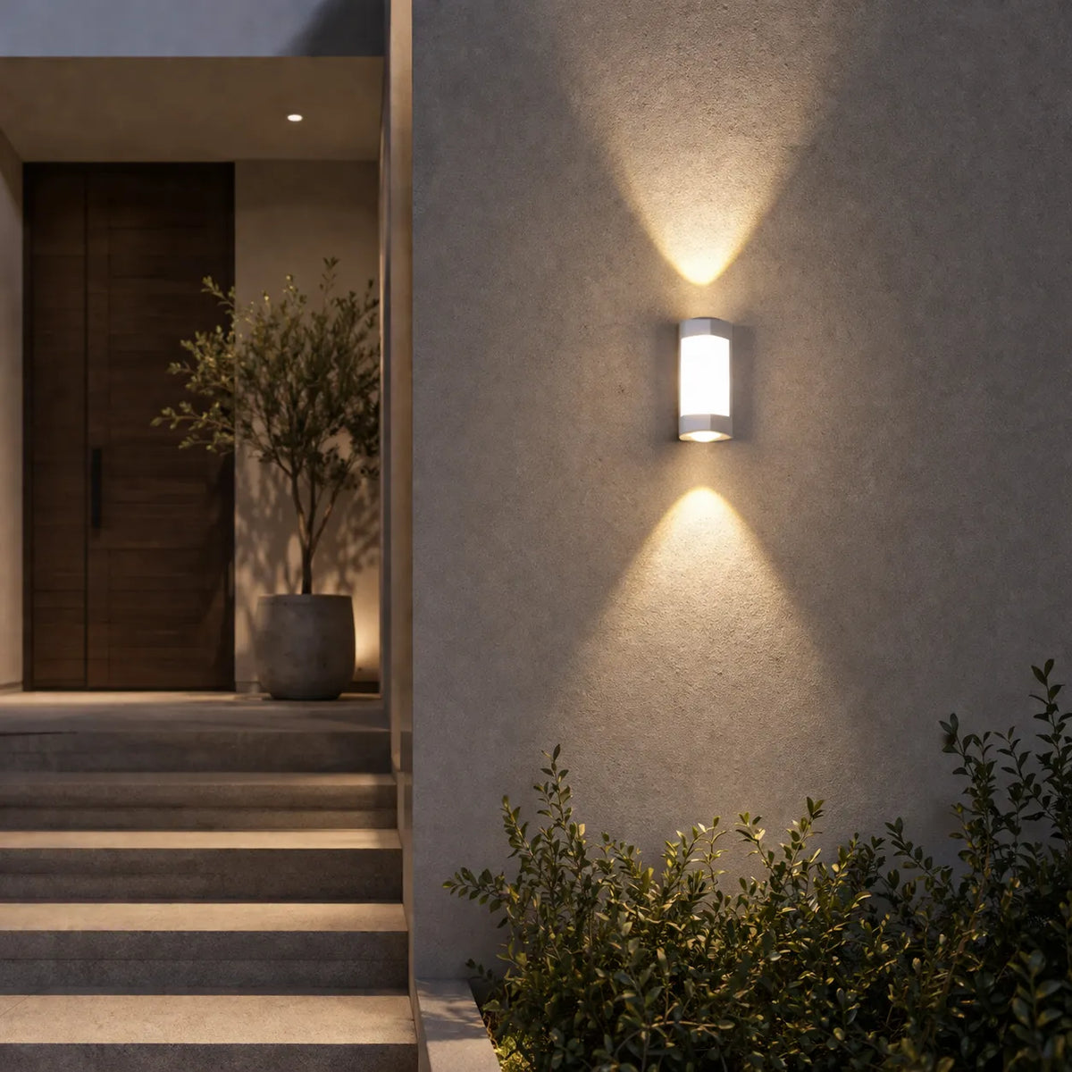 Oona Minimalist Frosted Acrylic Up & Down LED Outdoor Wall Light