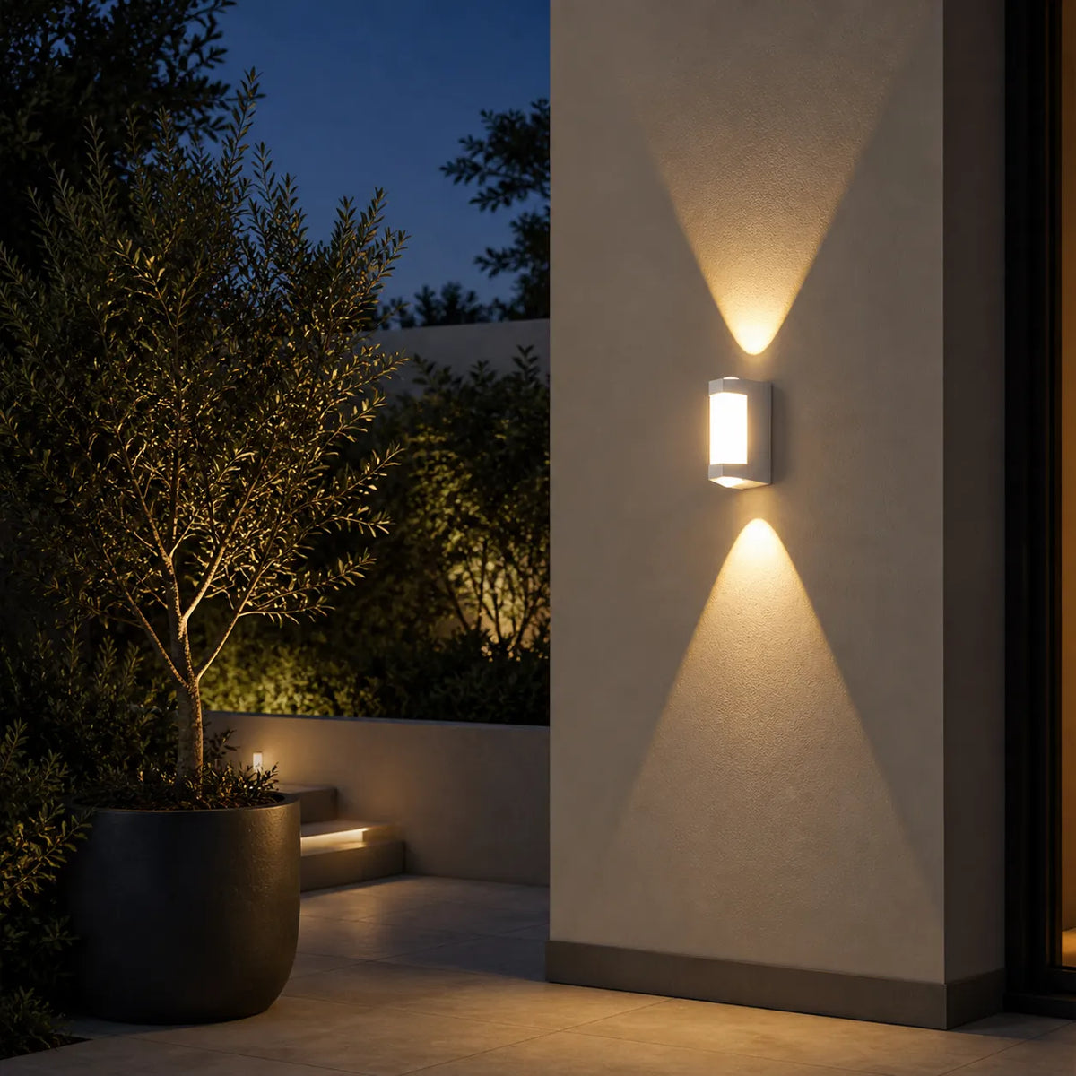 Oona Minimalist Frosted Acrylic Up & Down LED Outdoor Wall Light