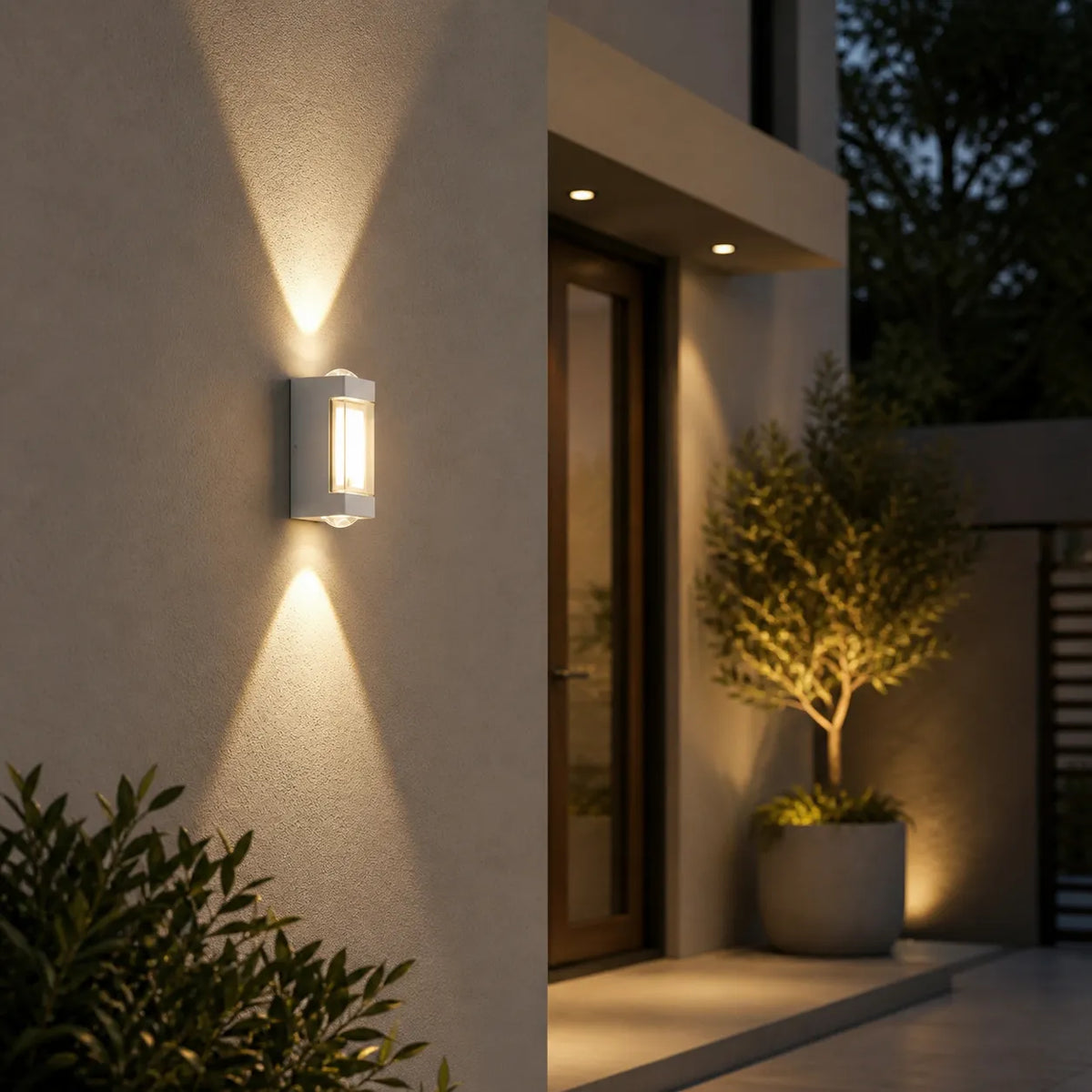 Oona Minimalist Frosted Acrylic Up & Down LED Outdoor Wall Light
