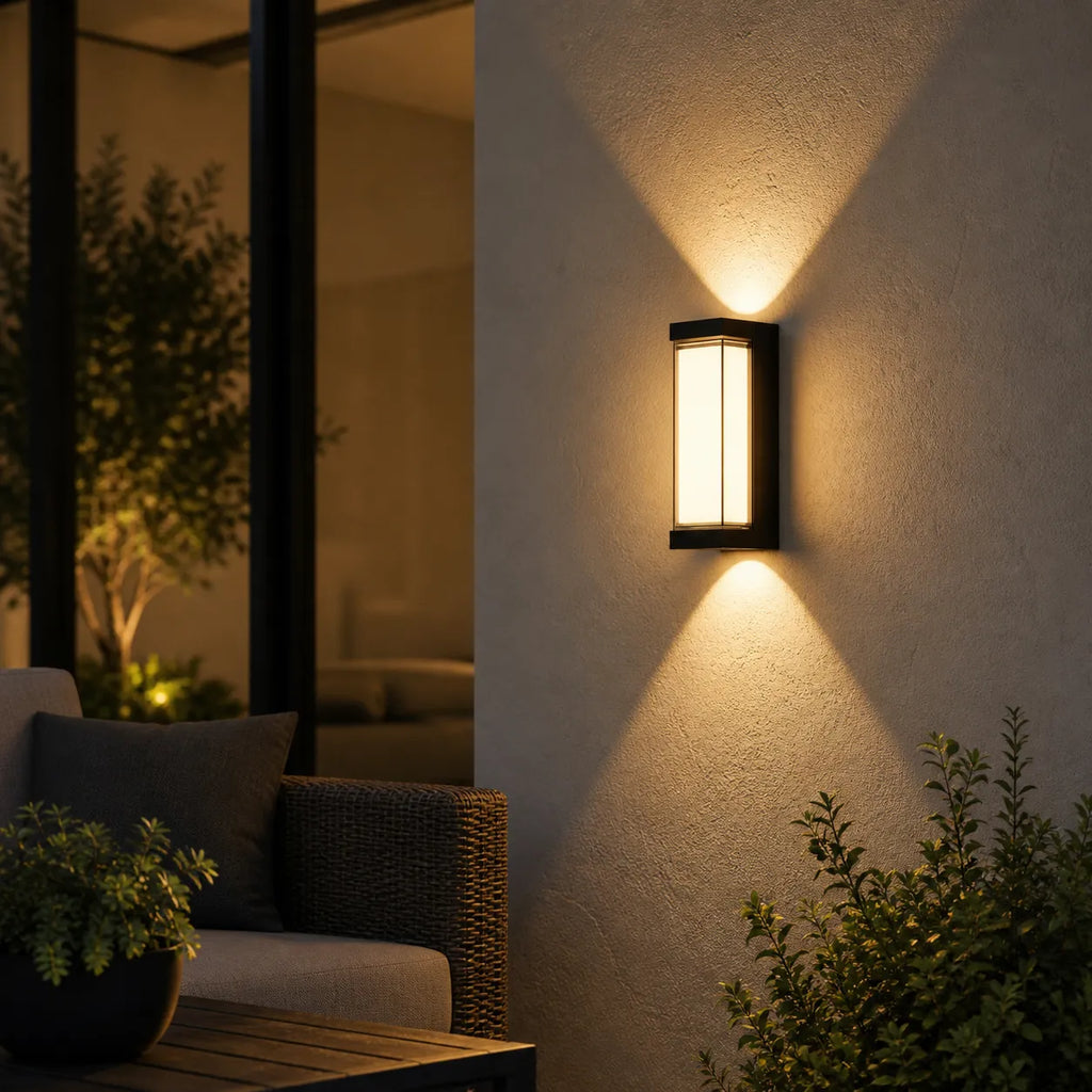 Oona Minimalist Frosted Acrylic Up & Down LED Outdoor Wall Light