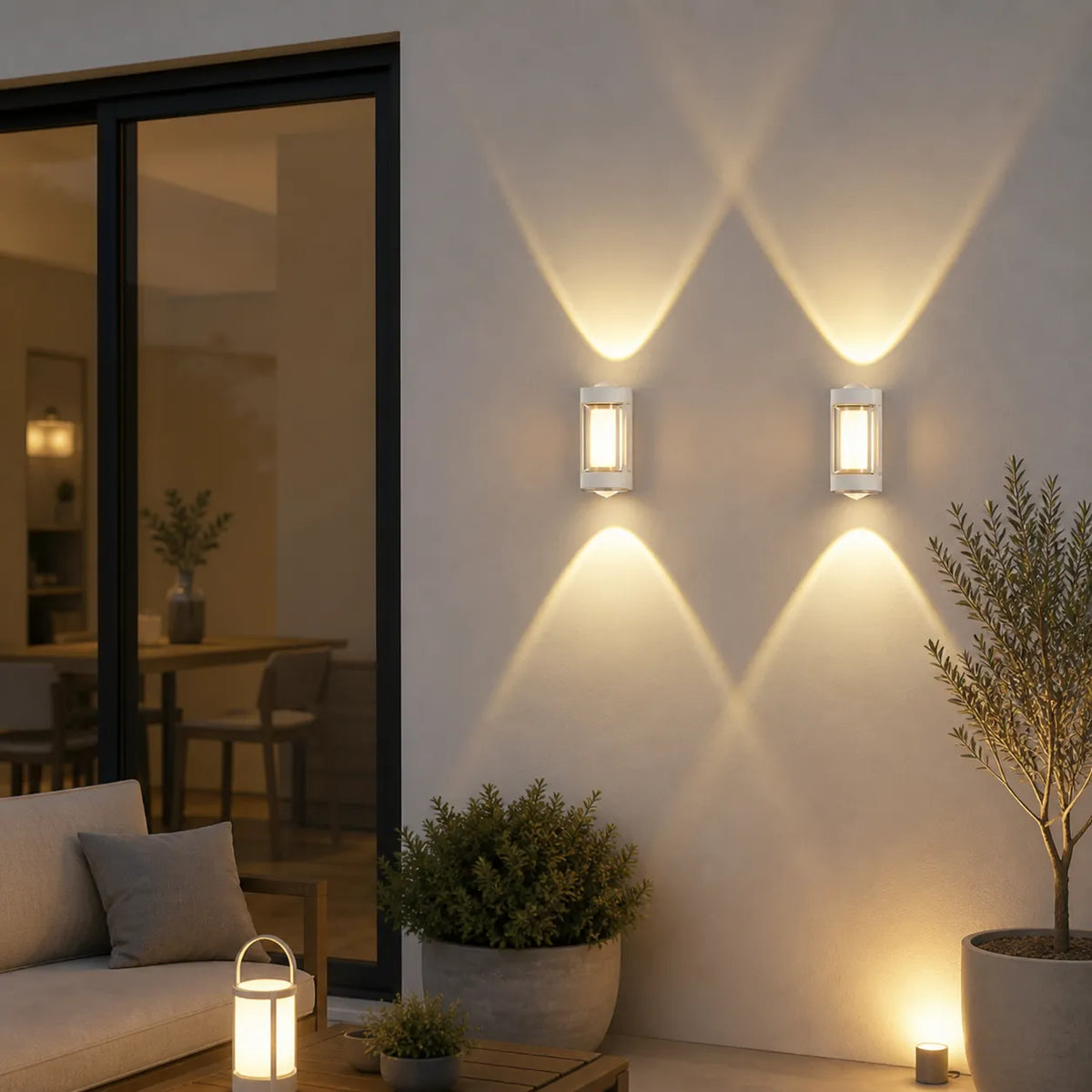 Oona Minimalist Frosted Acrylic Up & Down LED Outdoor Wall Light