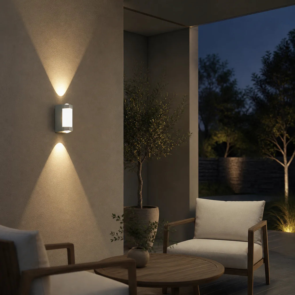 Oona Minimalist Frosted Acrylic Up & Down LED Outdoor Wall Light