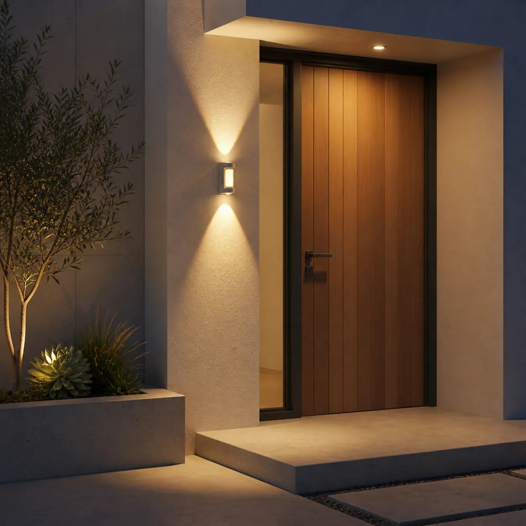 Oona Minimalist Frosted Acrylic Up & Down LED Outdoor Wall Light