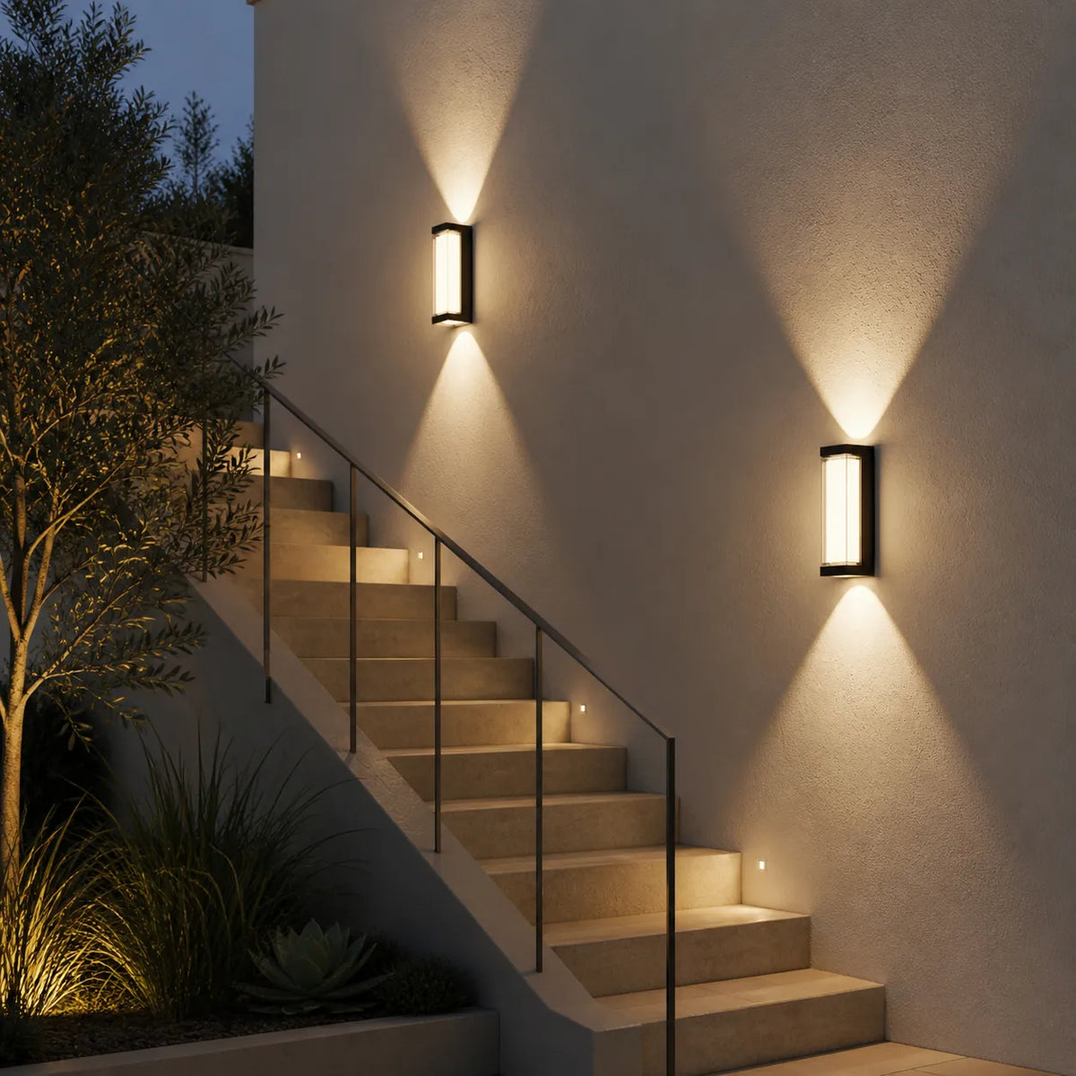 Oona Minimalist Frosted Acrylic Up & Down LED Outdoor Wall Light
