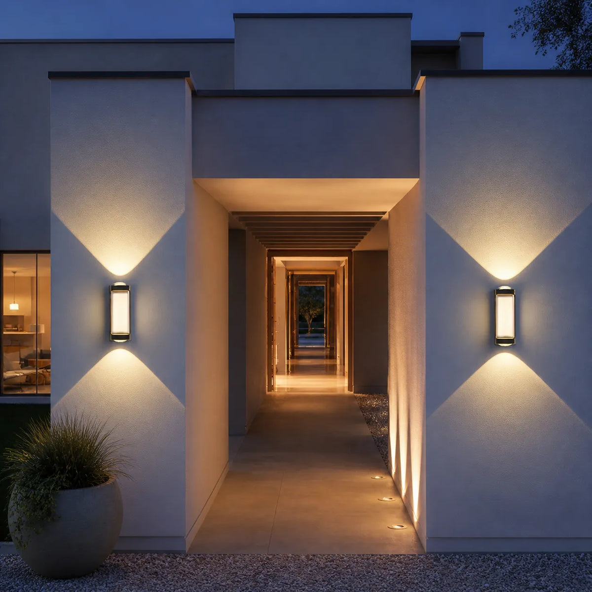 Oona Minimalist Frosted Acrylic Up & Down LED Outdoor Wall Light