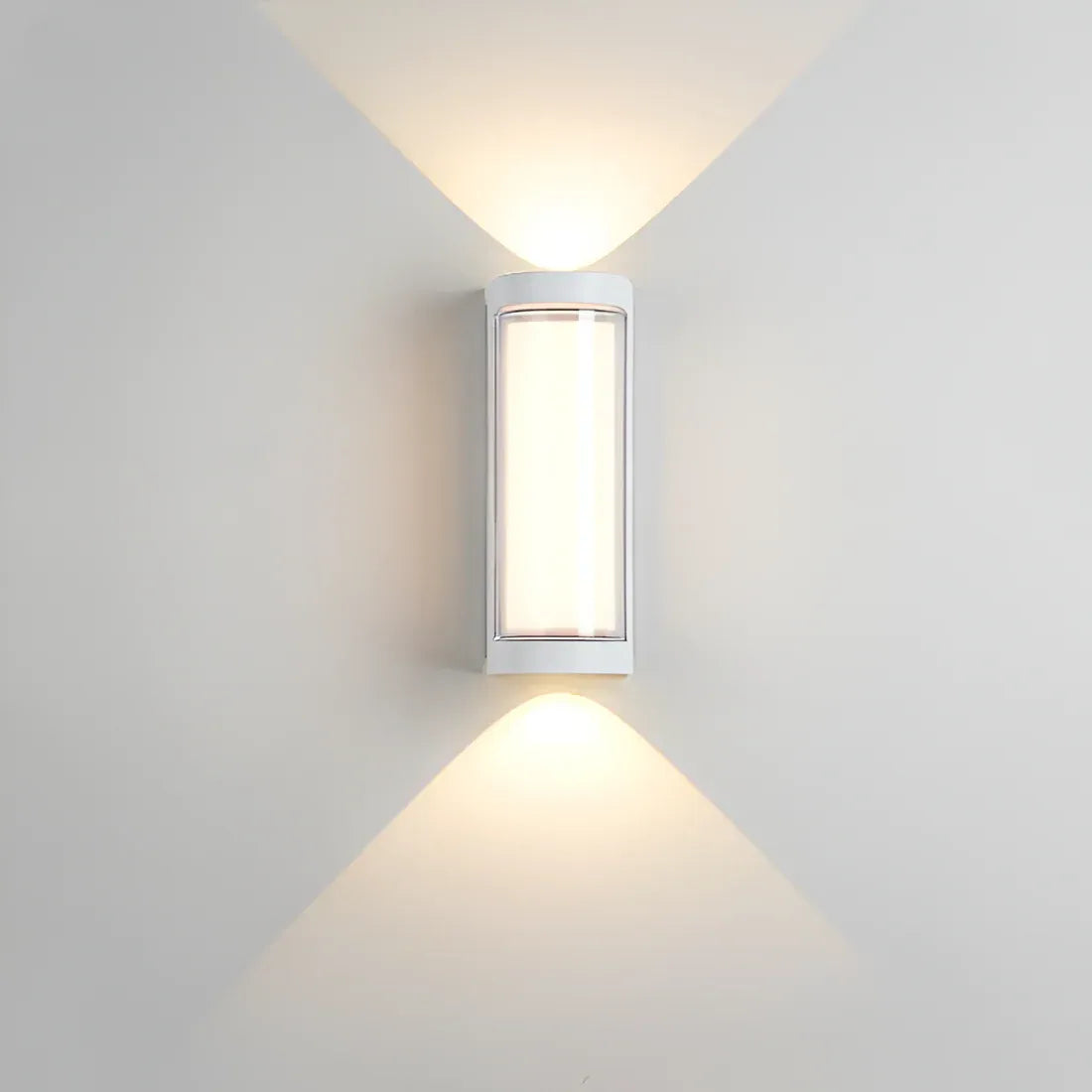 Oona Minimalist Frosted Acrylic Up & Down LED Outdoor Wall Light