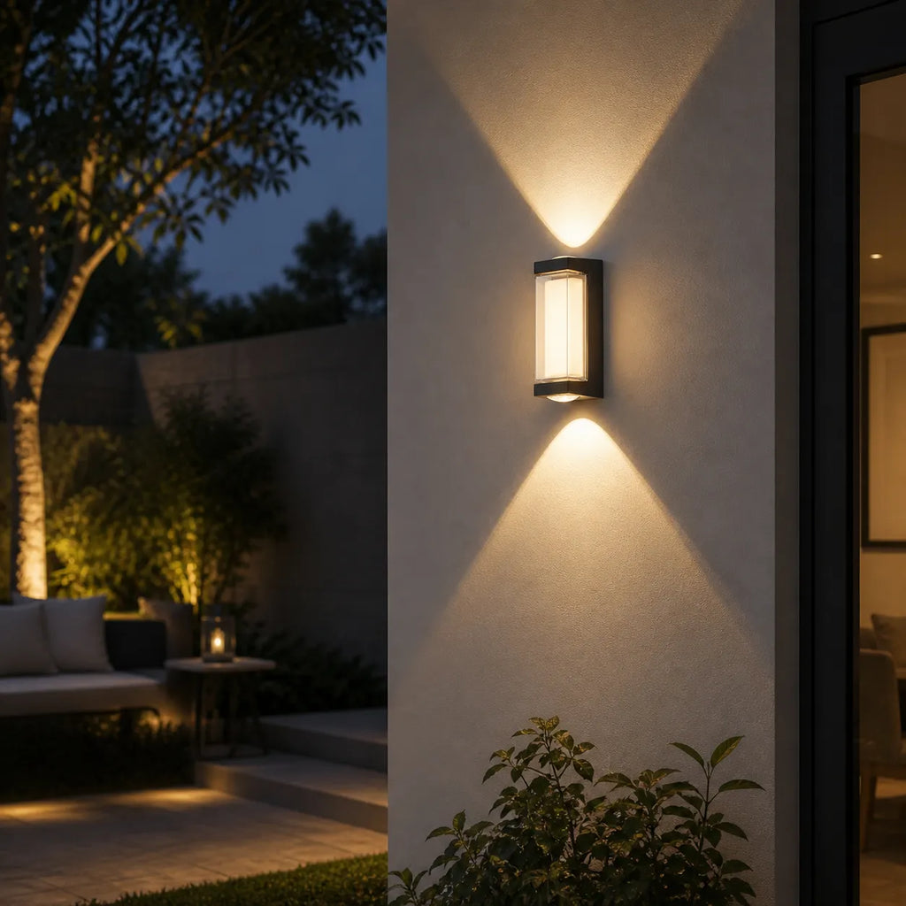 Oona Minimalist Frosted Acrylic Up & Down LED Outdoor Wall Light