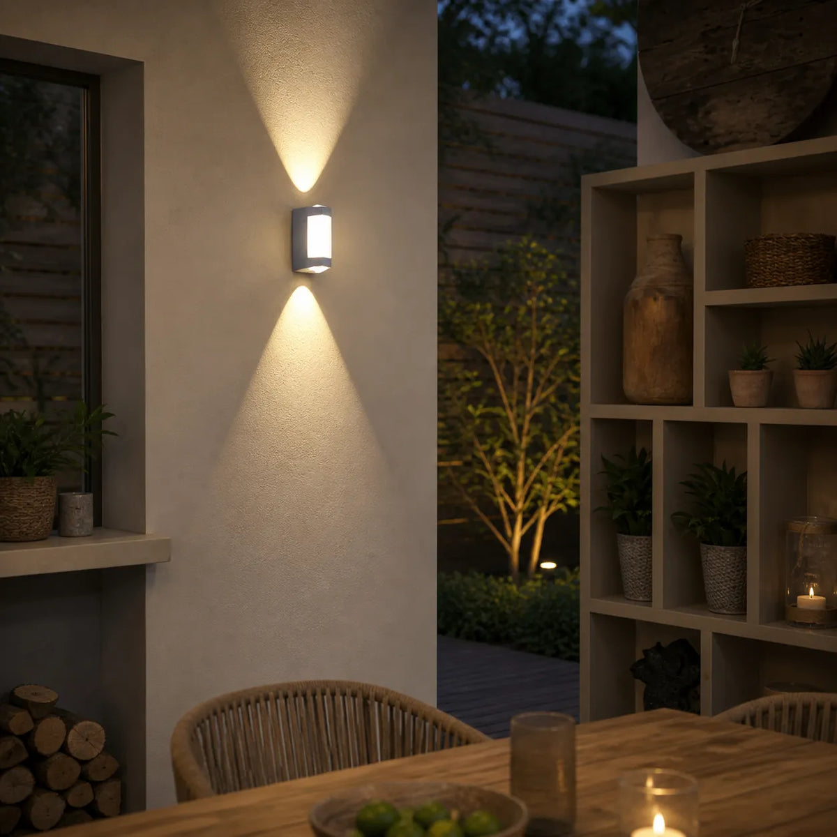 Oona Minimalist Frosted Acrylic Up & Down LED Outdoor Wall Light