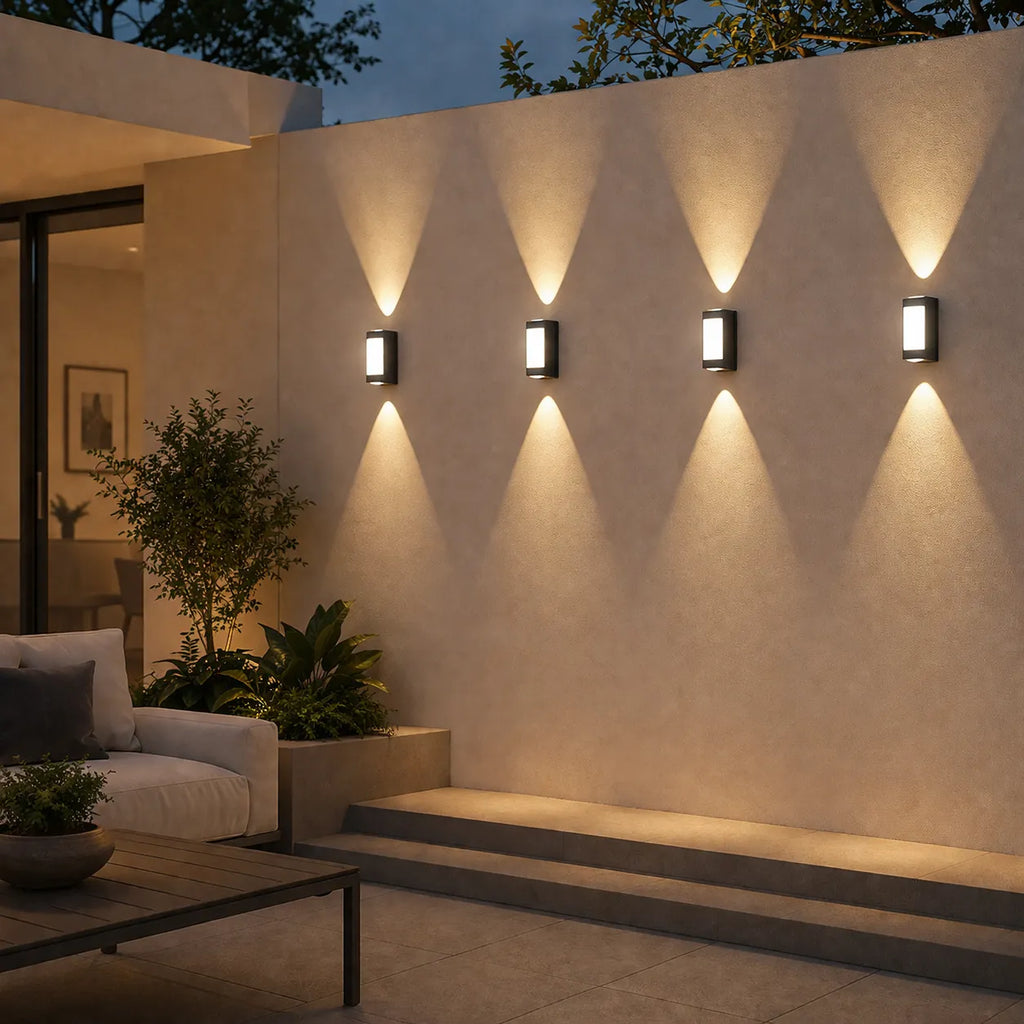 Oona Minimalist Frosted Acrylic Up & Down LED Outdoor Wall Light