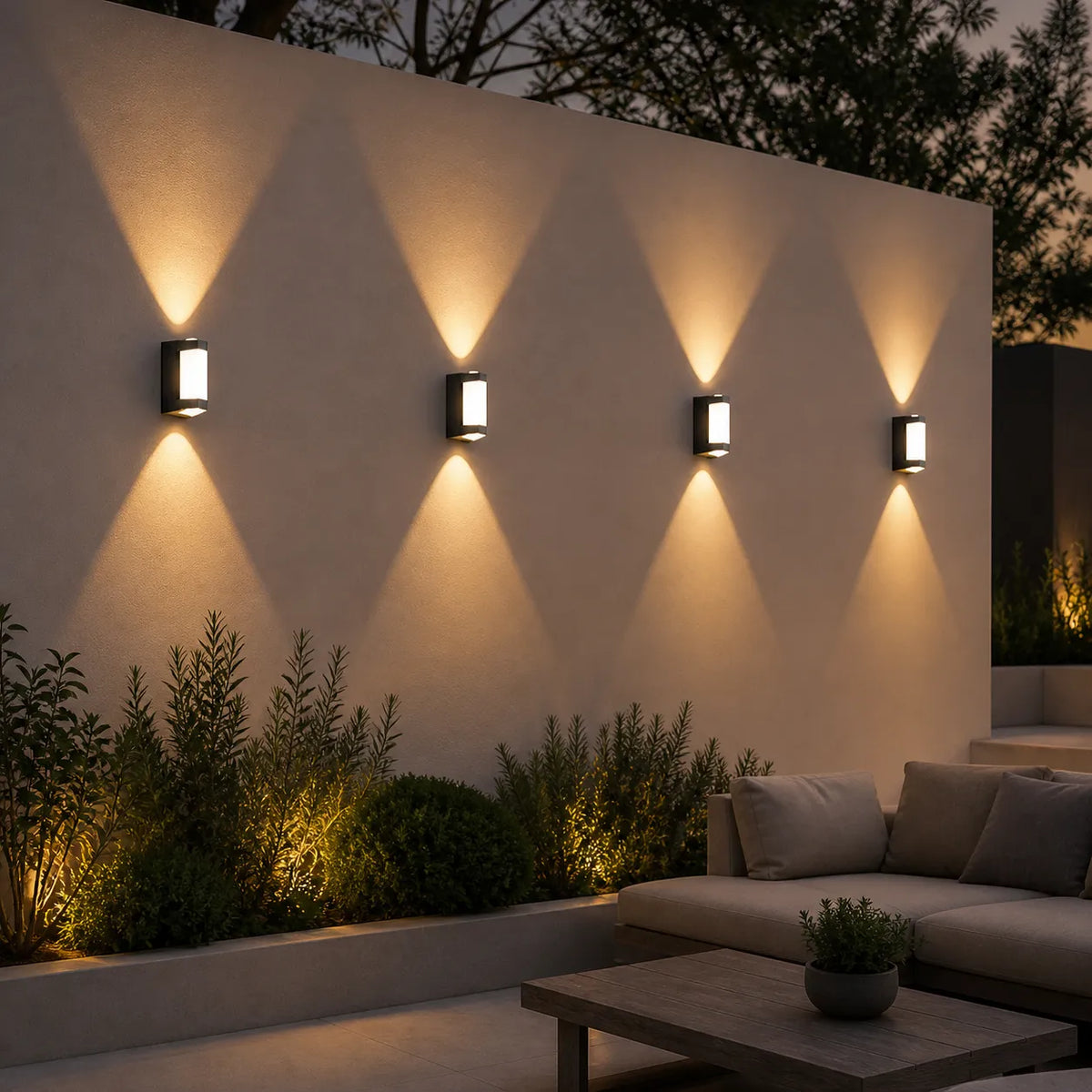 Oona Minimalist Frosted Acrylic Up & Down LED Outdoor Wall Light