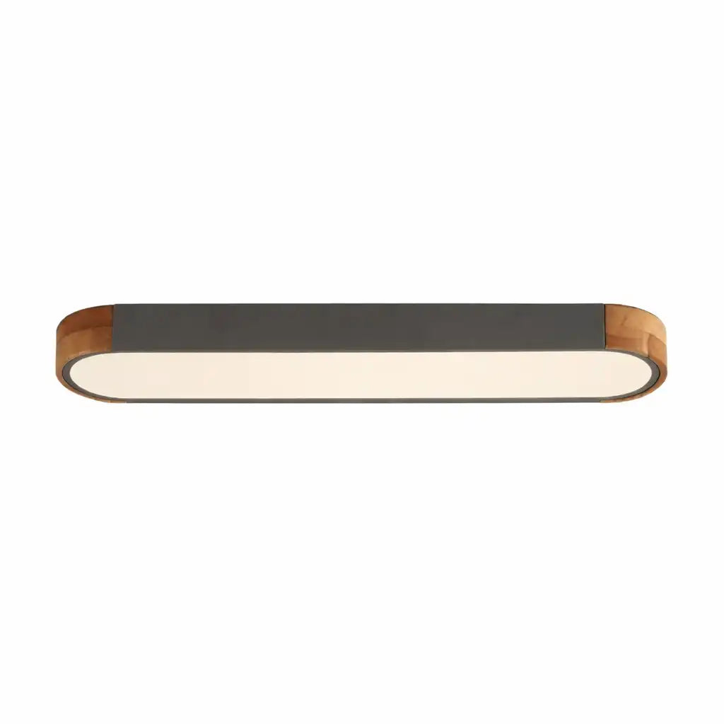 Lennox Modern Oval Wood Accent LED Flush Mount Ceiling Light