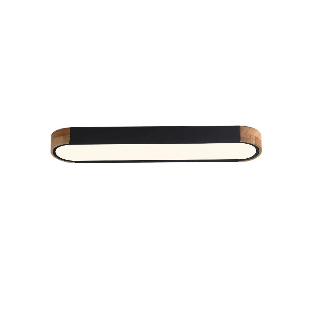 Lennox Modern Oval Wood Accent LED Flush Mount Ceiling Light