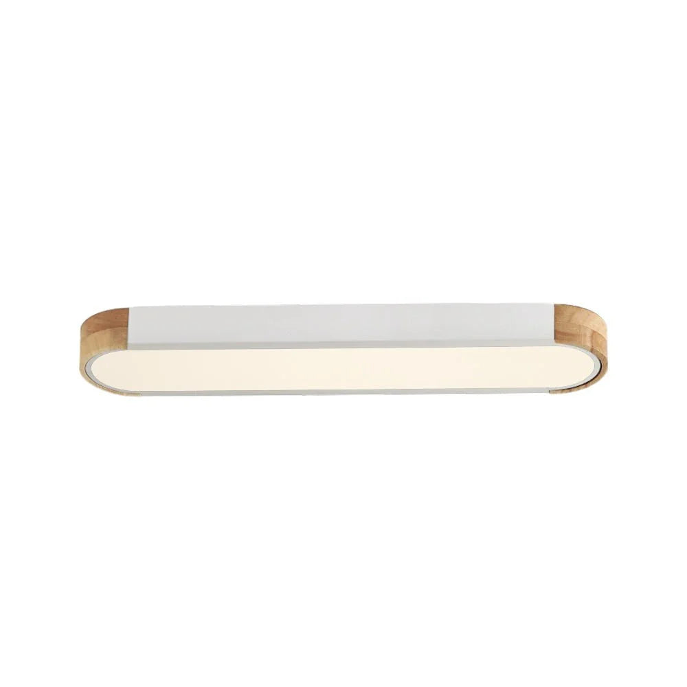 Lennox Modern Oval Wood Accent LED Flush Mount Ceiling Light
