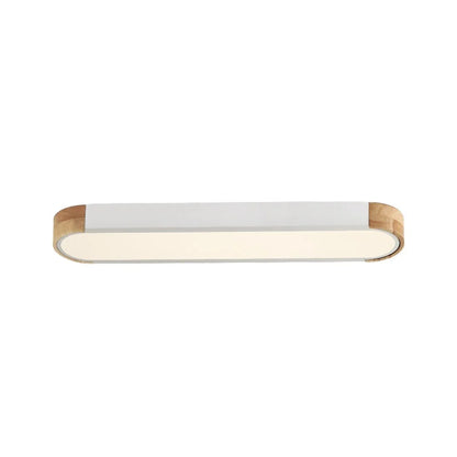 Oval Flush Mount LED Ceiling Light with Wood Accent