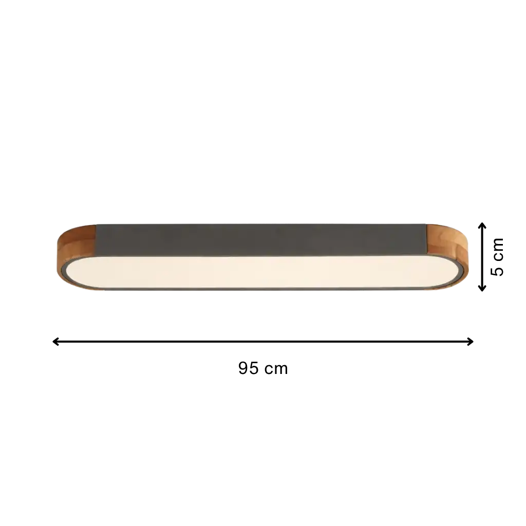 Oval Flush Mount LED Ceiling Light with Wood Accent