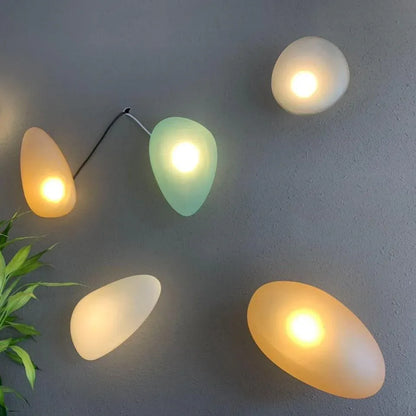 Pebble Glass Wall Light with Soft Ambient Glow