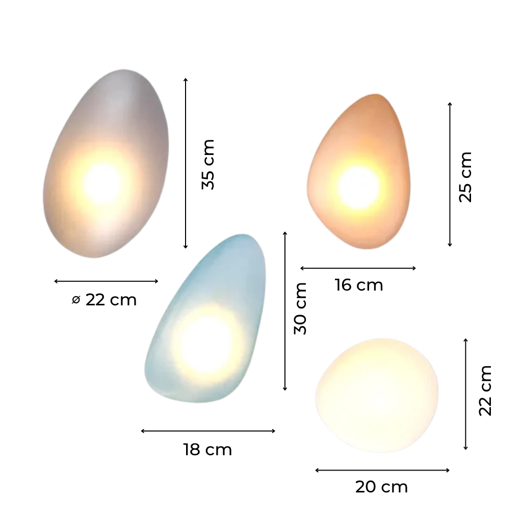 Pebble Glass Wall Light with Soft Ambient Glow