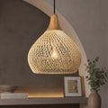 Inez Natural Open-Weave Rattan Pendant Light