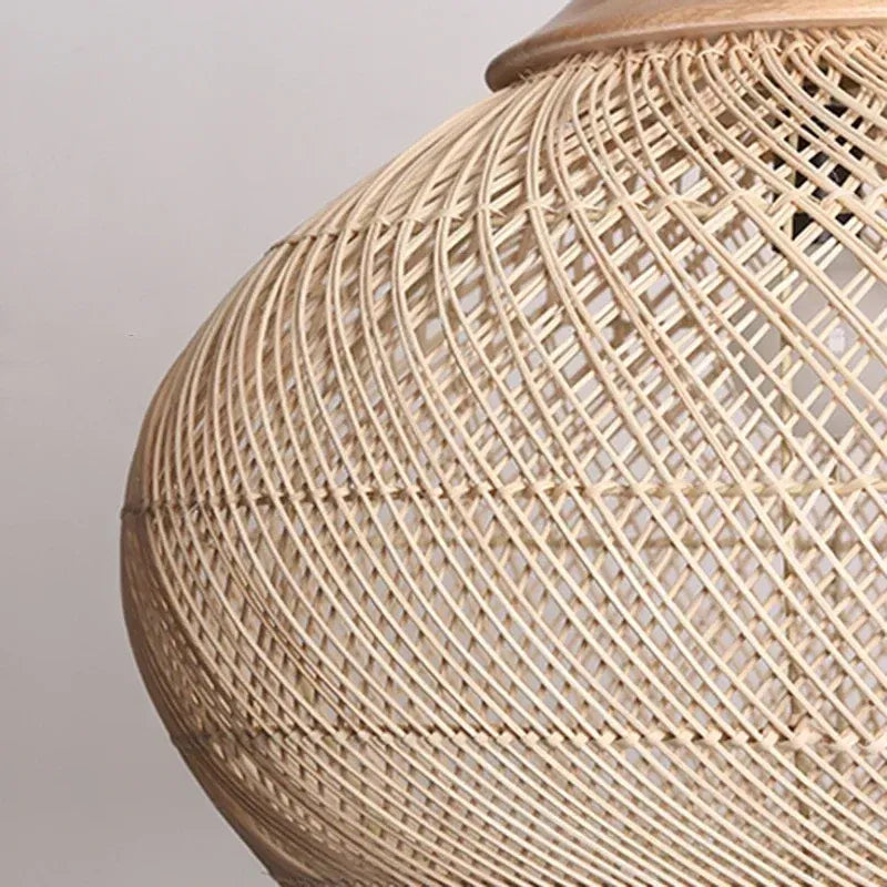 Inez Natural Open-Weave Rattan Pendant Light