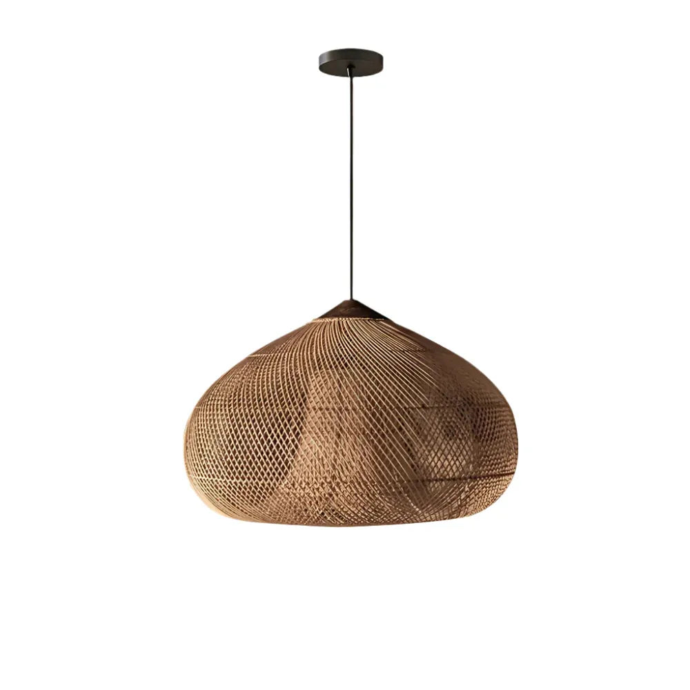 Dahlia Natural Woven Rattan Pendant Light