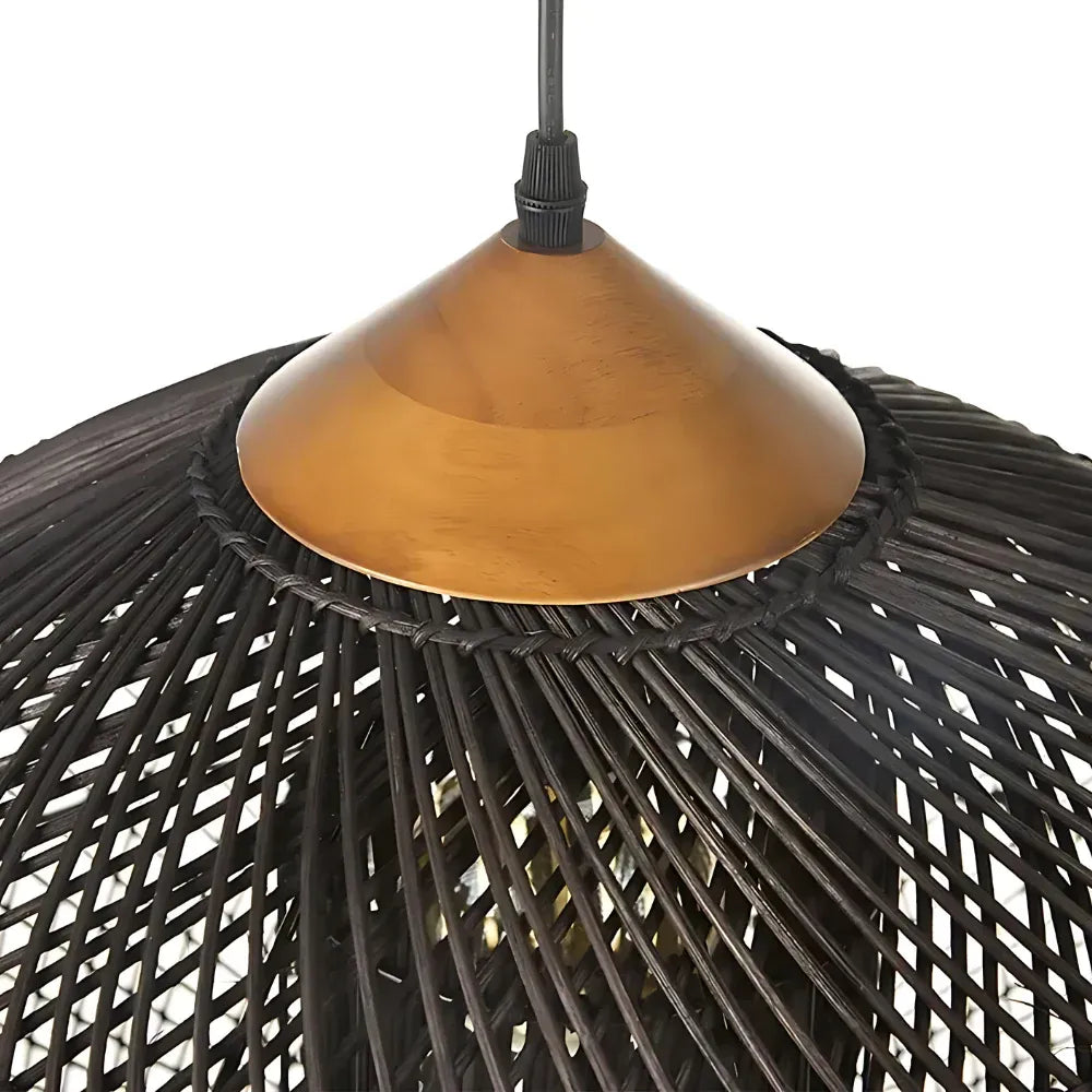 Dahlia Natural Woven Rattan Pendant Light