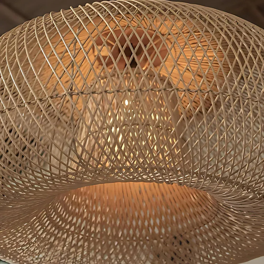 Dahlia Natural Woven Rattan Pendant Light