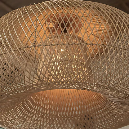 Rattan Pendant Light with Woven Shade Design