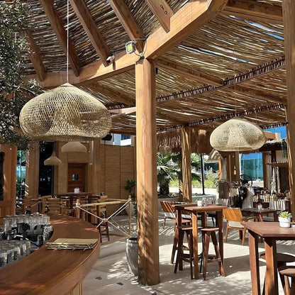 Rattan Pendant Light with Woven Shade Design