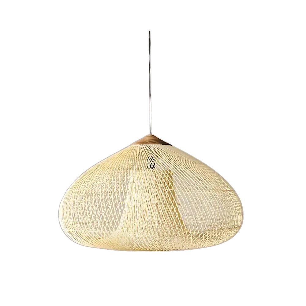 Dahlia Natural Woven Rattan Pendant Light