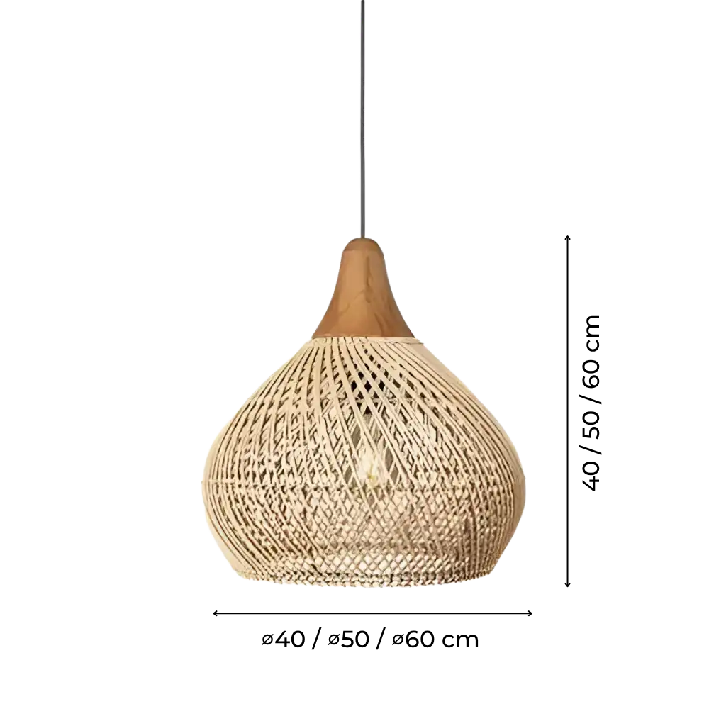 Rattan Pendant Light with Open Weave Texture