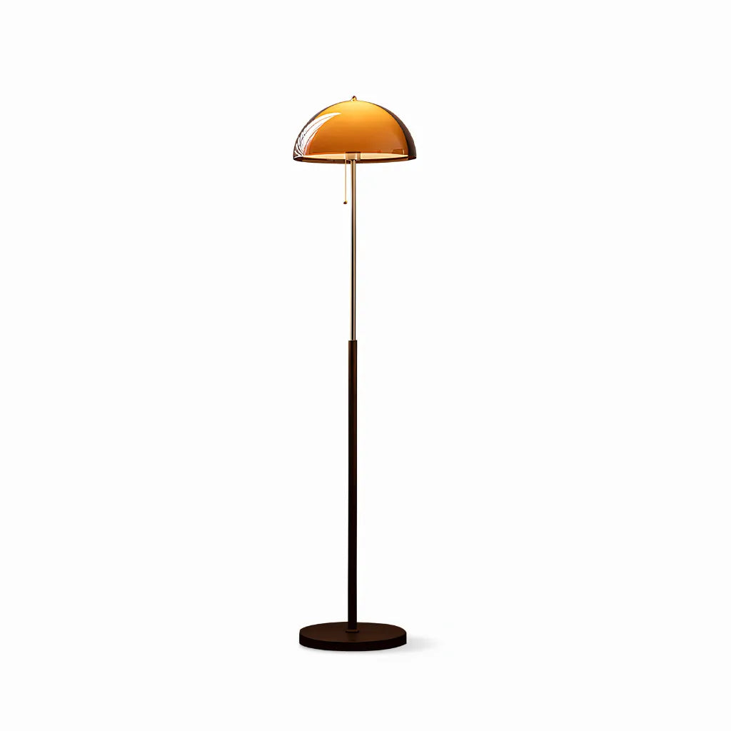 Retro Amber Acrylic Dome Floor Lamp