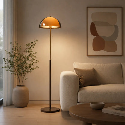 Retro Amber Acrylic Dome Floor Lamp