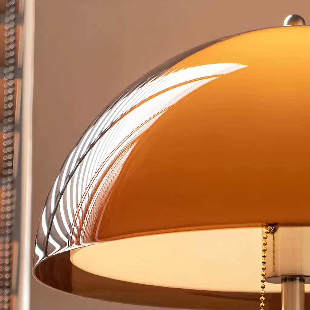Emil Mid-Century Amber Acrylic Dome Floor Lamp