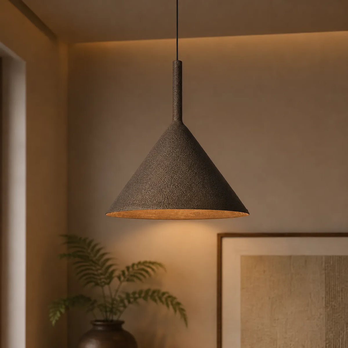 Imogen Retro Hand-Painted Metal Cone Pendant Light