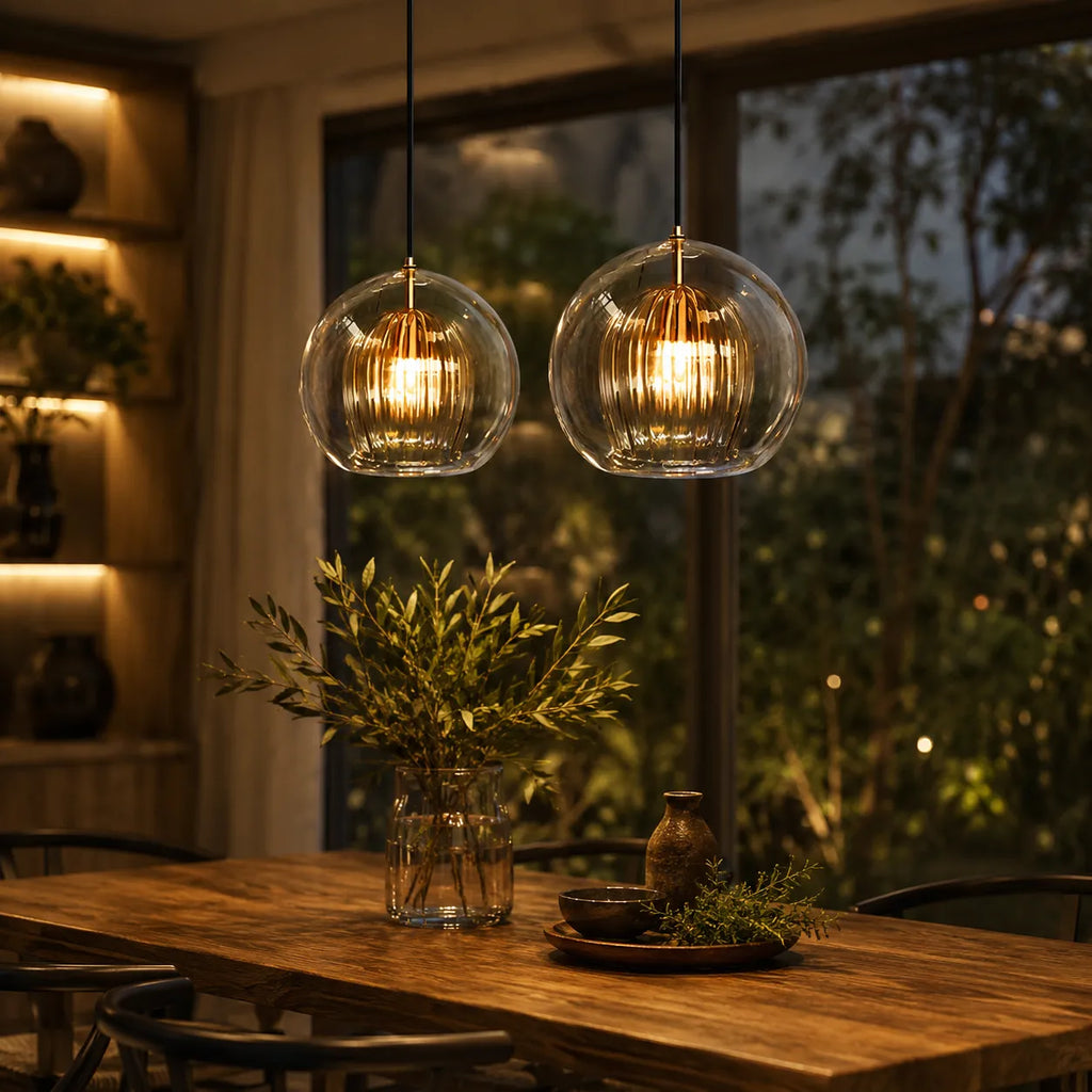 Avala Retro Glass Globe Pendant Light
