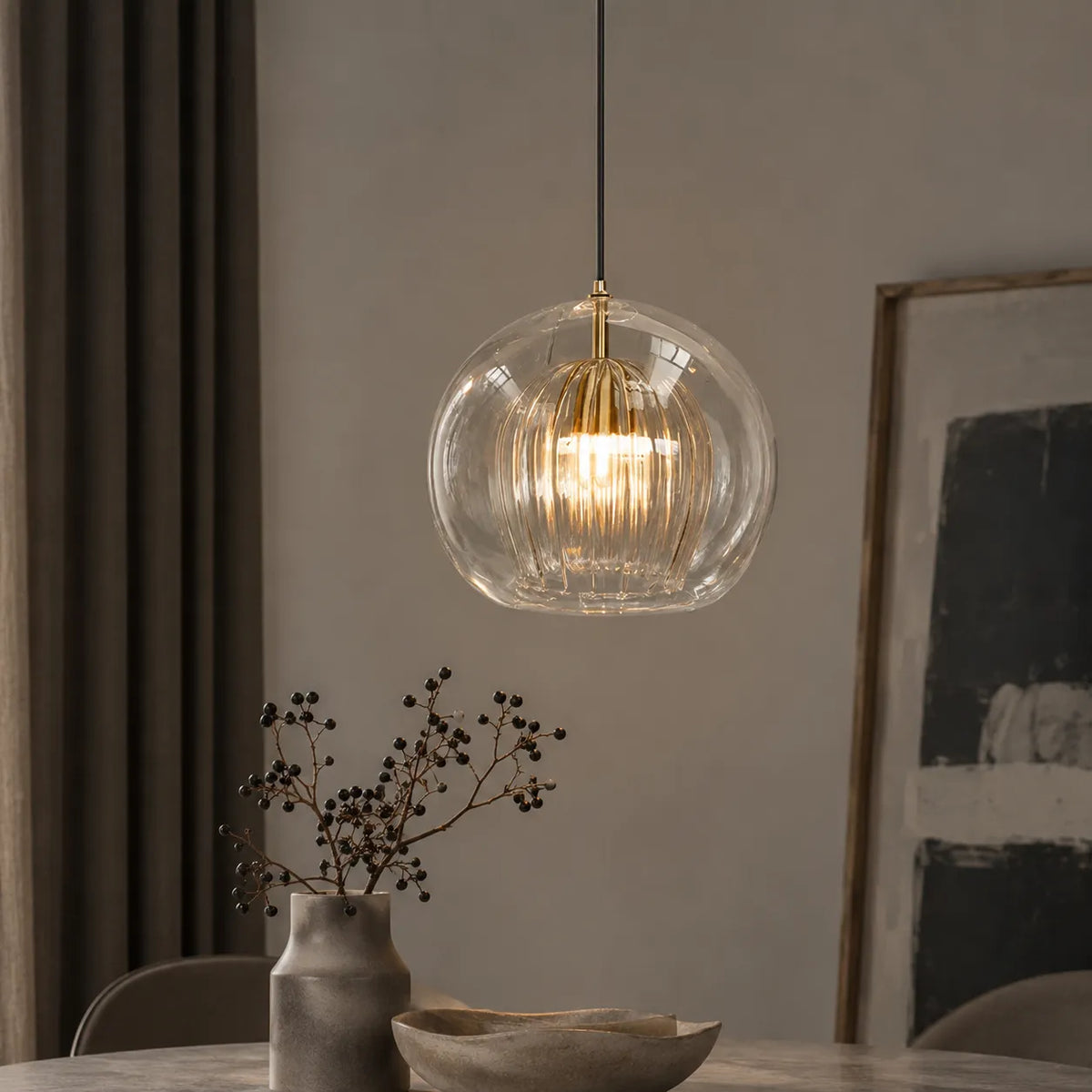 Avala Retro Glass Globe Pendant Light