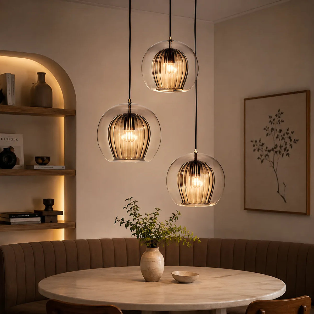 Avala Retro Glass Globe Pendant Light
