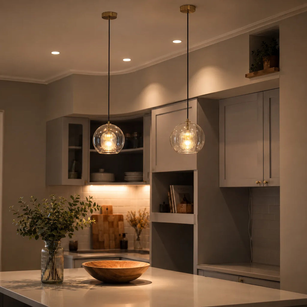 Avala Retro Glass Globe Pendant Light