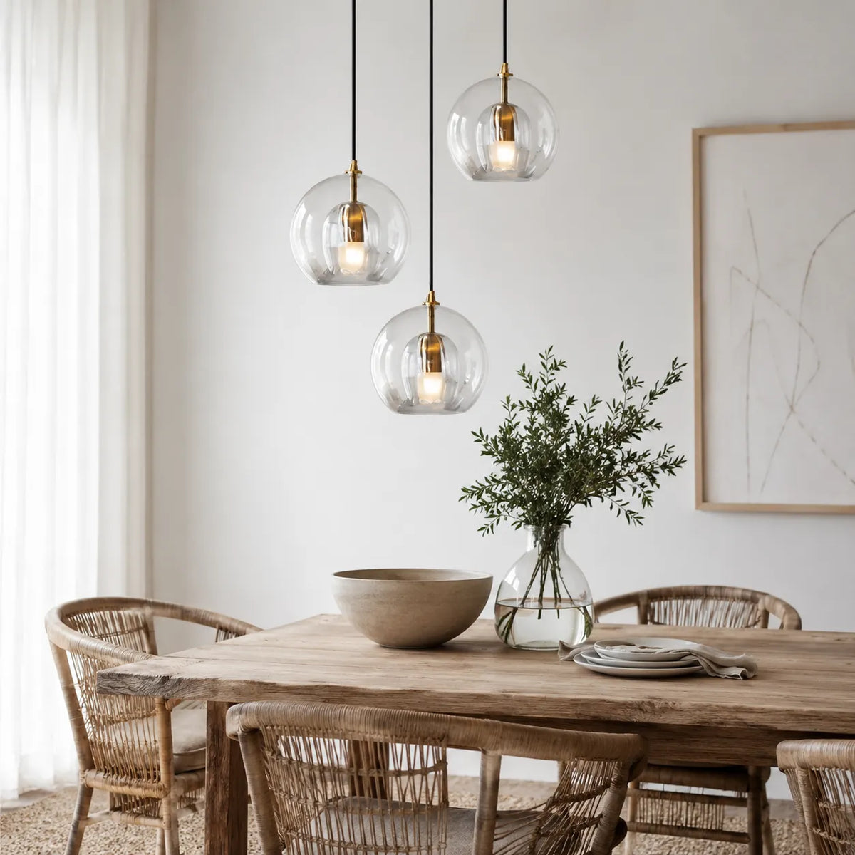 Avala Retro Glass Globe Pendant Light