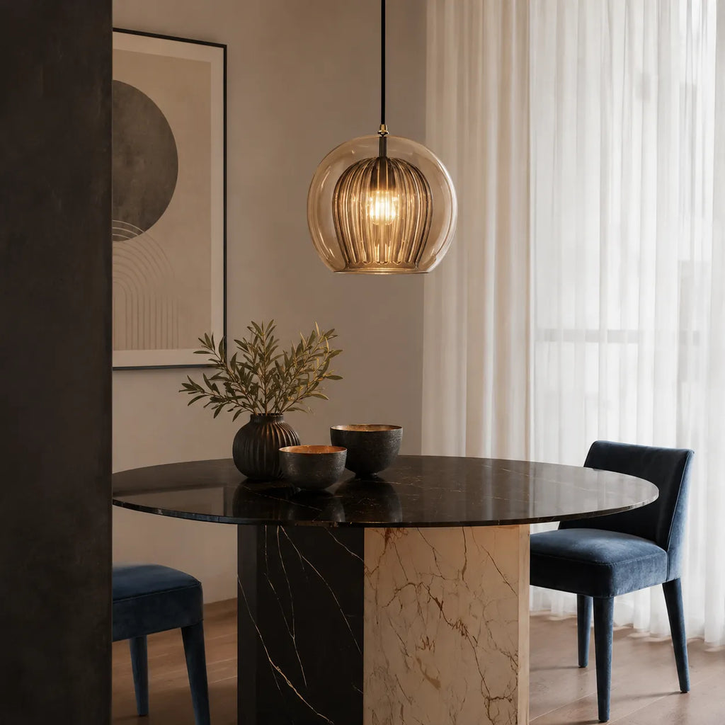 Avala Retro Glass Globe Pendant Light