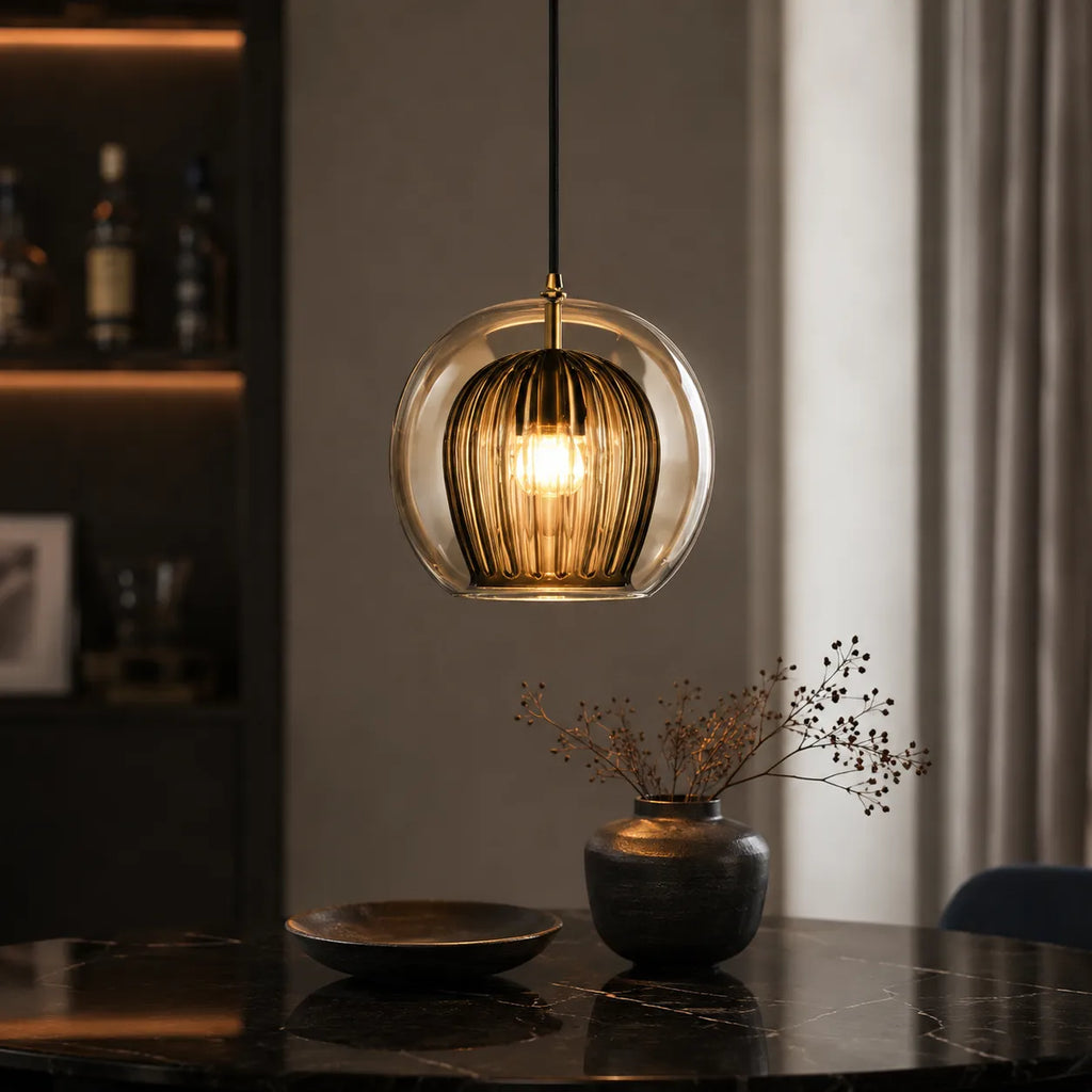 Avala Retro Glass Globe Pendant Light