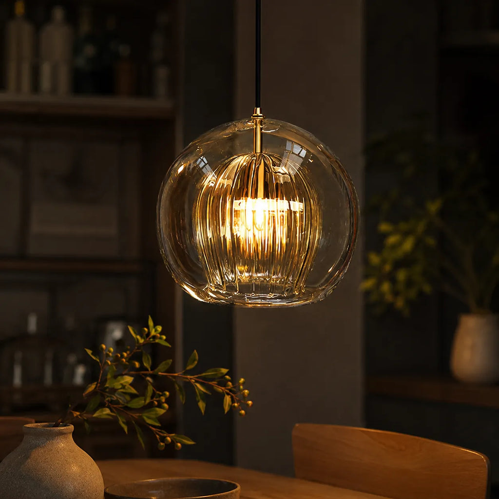 Avala Retro Glass Globe Pendant Light