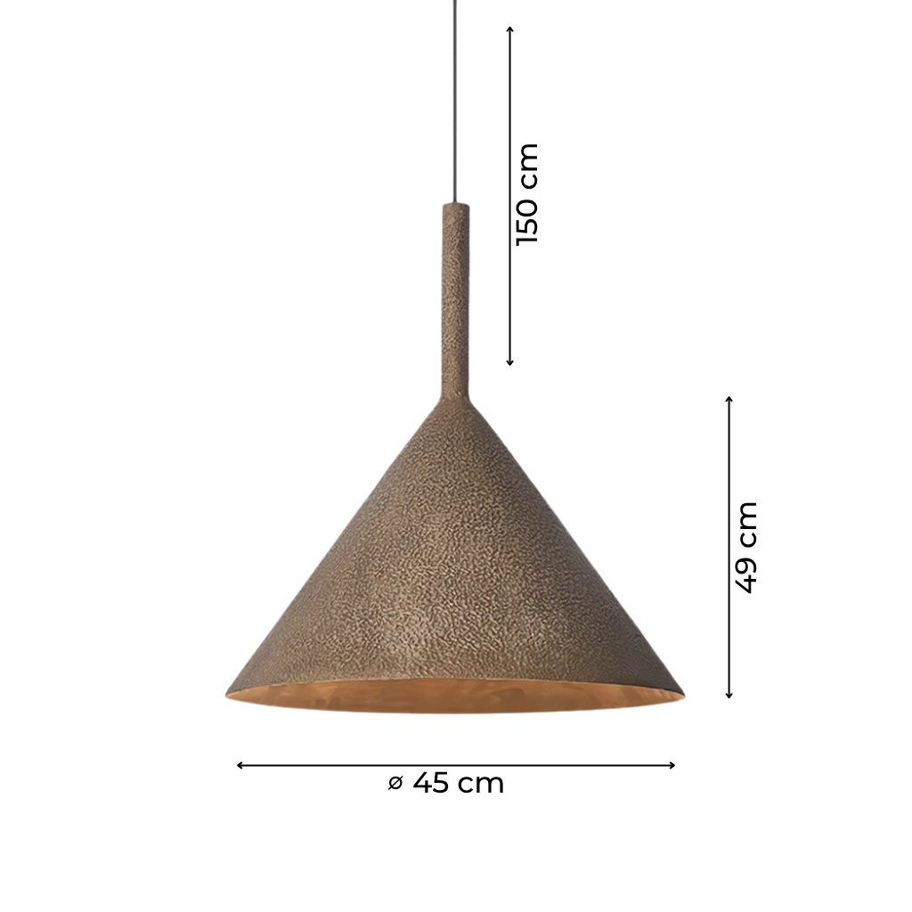 Retro Cone Pendant Light with Textured Metal Finish
