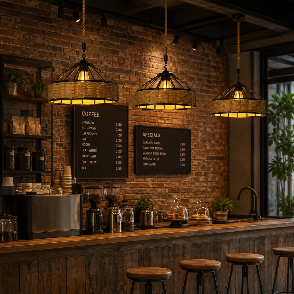 Avaria Rustic Hemp Rope & Iron Pendant Light